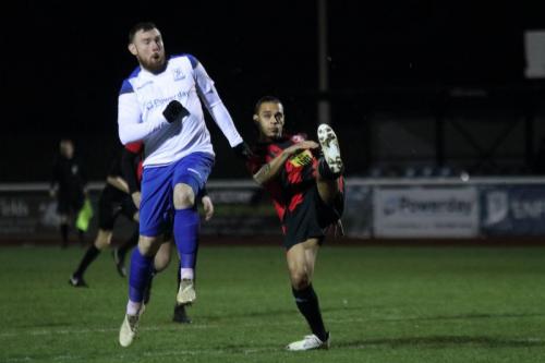 Enfield's Billy Bricknell (L) and Lewes' Leon Redwood