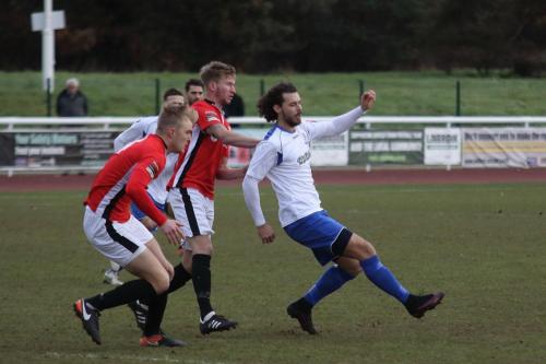 Burgess Hills James Richmond (L) and Sam Fisk and Enfields Harry Ottaway