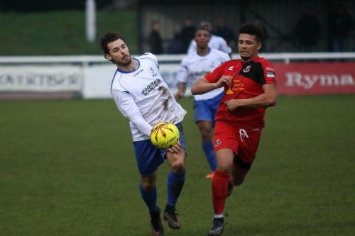 Enfields Harry Ottaway (L) and Sudburys Aidan Austin