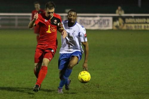 Enfields Ricky Gabriel (R) and Sudburys Sam Mills