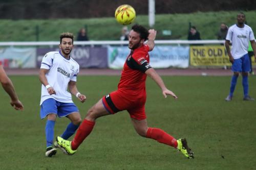 Enfields Tyler Campbell (L) and Sudburys James Baker