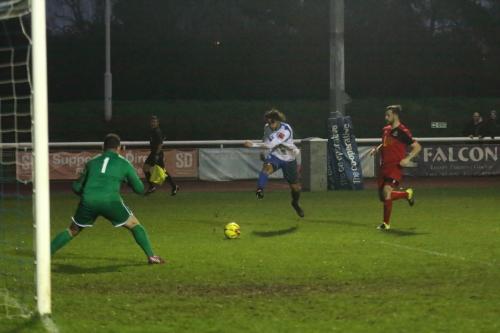 Harry Ottaway shoots across the face of goal