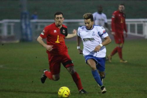 Sudburys Craig Parker (L) and Enfields Tyler Campbell