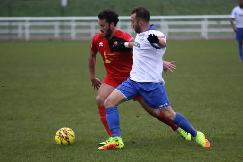 Sudburys James Baker (L) and Enfields Scott Shulton297
