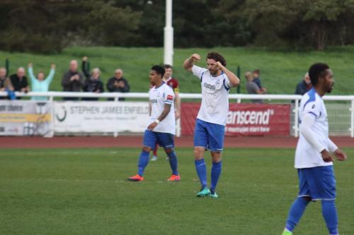 Harry Ottaway starts to celebrate at the final whistle