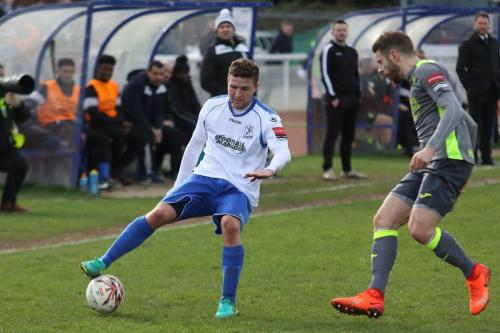 Enfields Billy Crook (L) and Havants Rory Williams