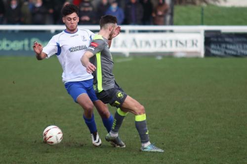 Enfields Samir Bihmoutine (L) and Havants Bradley Tarbuck