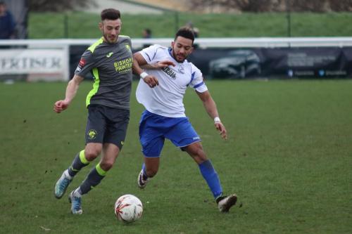 Havants Bradley Tarbuck (L) and Enfields Tyler Campbell366