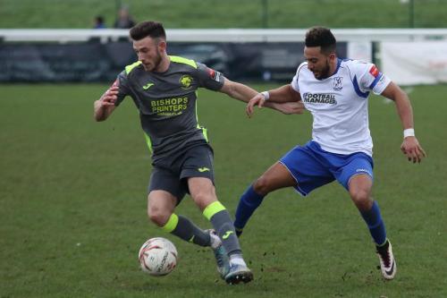 Havants Bradley Tarbuck (L) and Enfields Tyler Campbell367