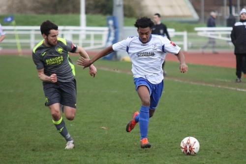 Havants Brian Stock (L) and Enfields Dernell Wynter