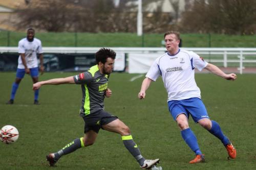 Havants Brian Stock (L) and Enfields Mark Kirby