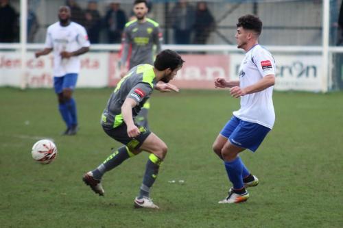 Havants Brian Stock (L) and Enfields Samnir Bihmoutine