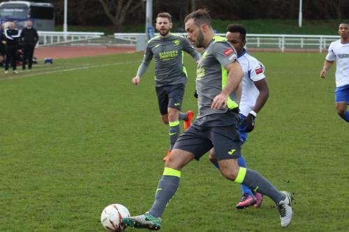 Havants Ed Harris clears from Bobby Devyne