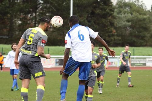 Havants Jordan Rose (L) and Enfields Percy Kiangebeni