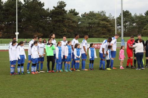 Members of the Enfield Town Ladies FC youth teams accompanied the team for the pre-match presentation