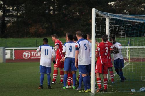 A packed six-yard area for an Enfield corner