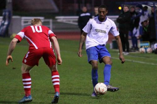 Enfields Ricky Gabriel (R) and Tonbridges Luke Blewden