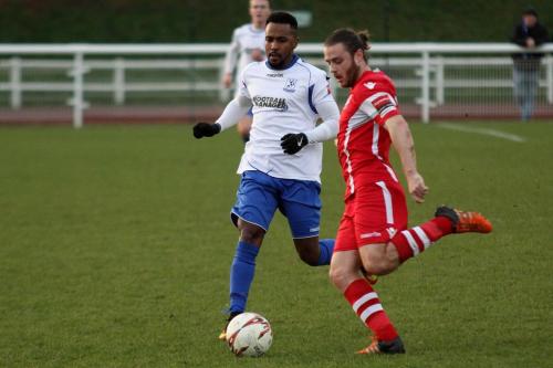 Tonbridges Jack Parter clears from Bobby Devyne