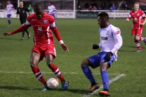 Tonbridges James Folkes (L) and Enfields Bobby Devyne