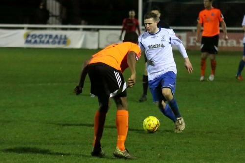 Enfields Billy Crook (R) and Billericays Ibrahim Diallo