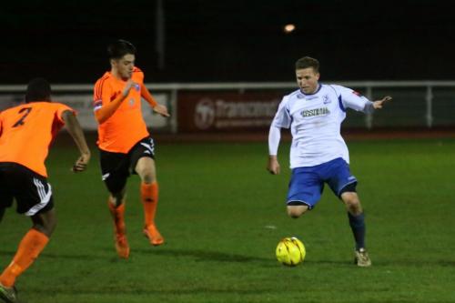 Enfields Billy Crook and Billericays Ibrahim Diallo (2) and Kreshnic Krasniqi