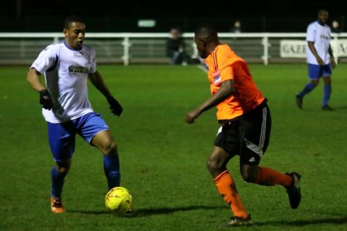 Enfields Jonathan Muleba (L) and Billericays Abs Seymour