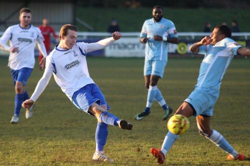 Enfields Mickey Parcell (L) and Grays Jamie Mascoll