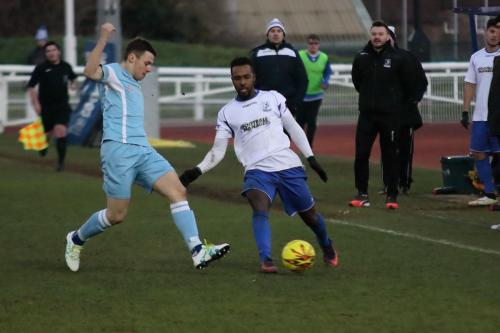 Grays Harry Watkins (L) and Enfields Bobby Devyne