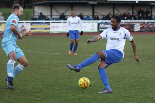 Grays Luke Wilson (L) and Enfields Ricky Gabriel