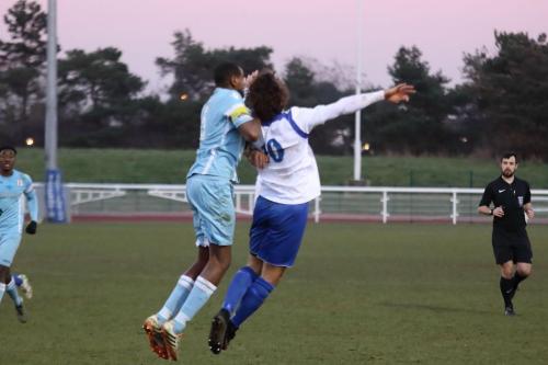 Grays Nathan Campbell (L) and Enfields Harry Ottaway