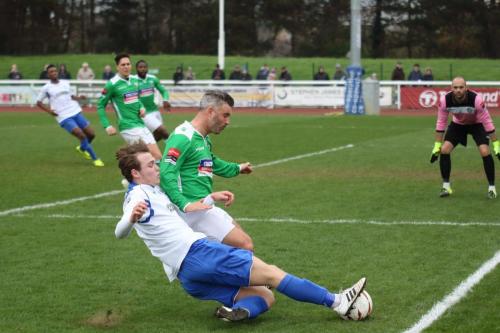 Enfields Mickey Parcell (white) and Leatherheads Danny Murphy