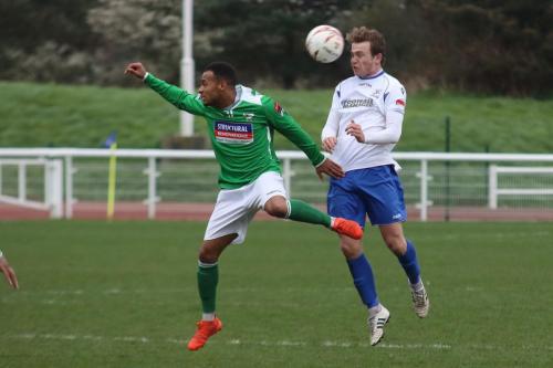 Leatherheads Jerome Federico (L) and Enfields Mickey Parcell