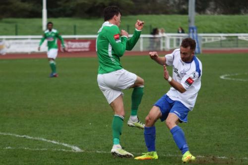 Leatherheads Joe Howe (L) and Enfields Scott Shulton