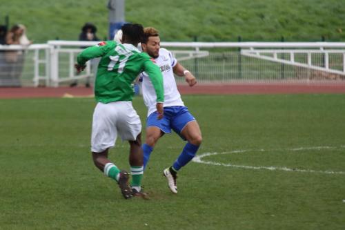 Leatherheads Kadell Daniel (L) and Enfields Tyler Campbell