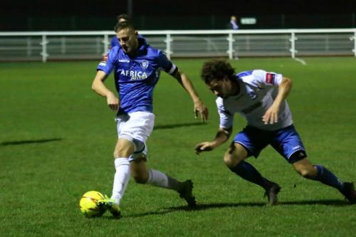 Lowestofts Ross Jarvis (L) and Enfields Harry Ottaway