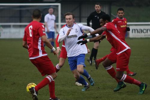 Enfields Mickey Parcell runs at Tutu Henriques (6) as Marc Okoye lines up a challenge