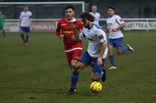 Mersthams Simon Cooper (L) and Enfields Harry Ottaway