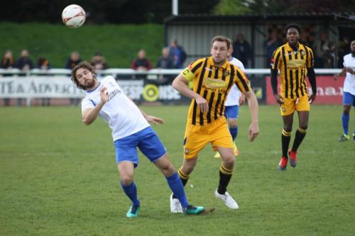 Enfields Harry Ottaway (L) and Folkestones Liam Friend