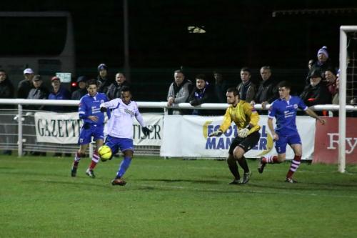 Enfields Bobby Devyne turns and shoots but just wide