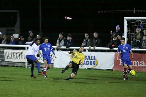 Enfields Bobby Devyne turns and shoots but just wide615