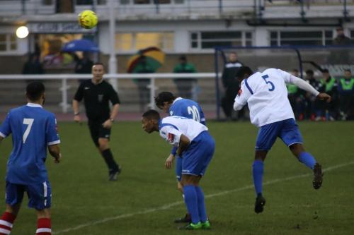 Enfields Harold Joseph (5) heads clear