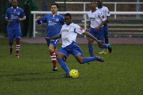 Enfields Ricky Gabriel clears from Jack Curtis