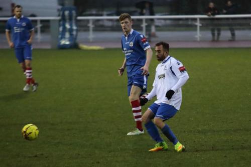 Enfields Scott Shulton (R) and Needhams Billy Holland