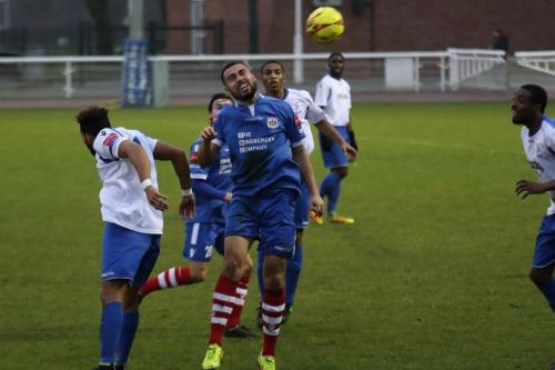 Enfields Tyler Campbell (L) and Needhams Luke Ingram