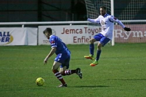 Needhams Joe Whight (L) and Enfields Scott Shulton