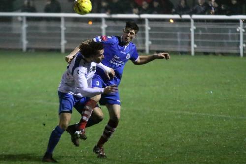 Needhams Joe Whioght (R) and Enfields Harry Ottaway