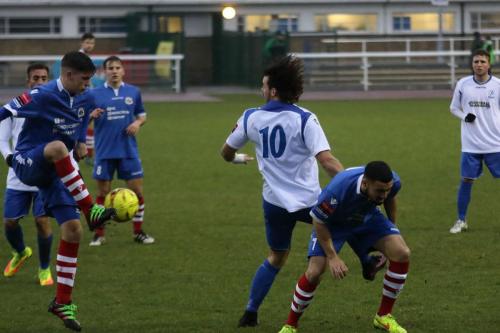 Needhams Luke Ingram (L) and Enfields Ricky Gabriel607