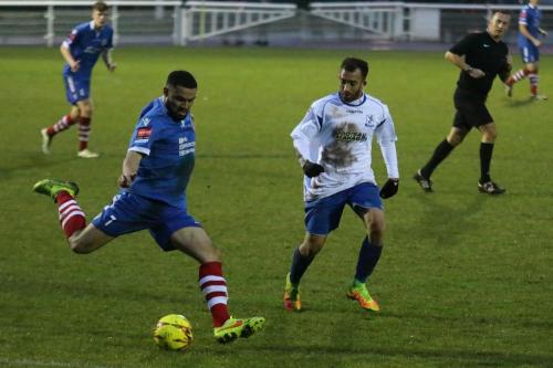 Needhams Luke Ingram (L) and Enfields Scott Shulton612