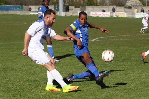 Enfields Scott Shulton (L) and Grays Nathan Campbell