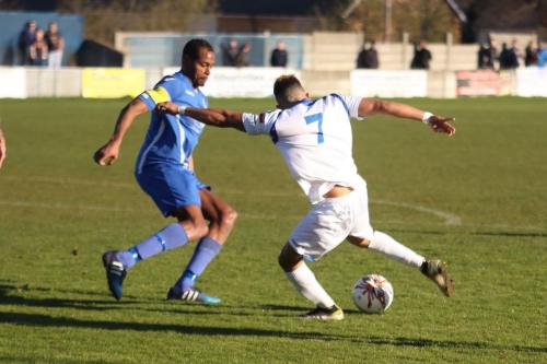Grays Nathan Campbell (L) and Enfields Tyler Campbell